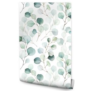 Papel de parede para sala de estar folhas natureza aguarela moderna