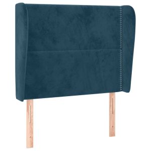 vidaXL cabecero con orejas de terciopelo azul oscuro 103x23x118/128 cm