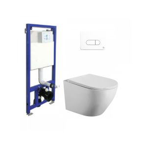 Sanita suspensa sem areia + cisterna + botão branco mate