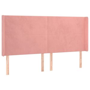 vidaXL cabecero con orejas de terciopelo rosa 183x16x118/128 cm