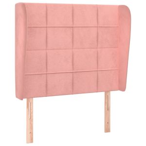 vidaXL cabecero con orejas de terciopelo rosa 103x23x118/128 cm