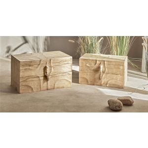 Tronco de madeira natural 70x40x40 cm. S/2 70x40 cm