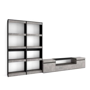 Conjunto de móveis tv, 320x35x186cm, cimento rf2605