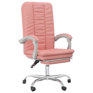 Cadeira de escritório - helloshop26 - reclinável - couro sintético rosa - a