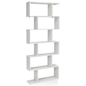Estante em forma de s - helloshop26 - 80 x 23 x 191 cm - madeira compósita