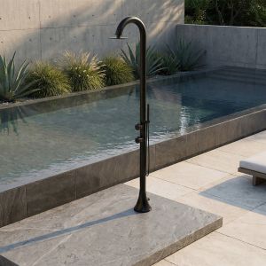 Chuveiro de aço inoxidável preto com chuveiro de mão moon d black