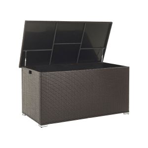 Caixa de arrumação modena 155 cm 75 cm rattan sintético castanho