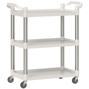 Carrinho auxiliar 88x44x93 cm pp e liga de alumínio color blanco Homcom