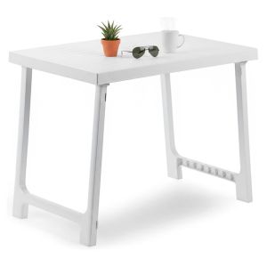 Mesa de jardim beechwood, fixa, plástico branco 81x56x63h cm