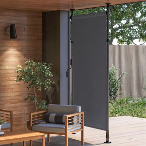 Toldo vertical ajustável cinza escuro 150x220-310cm alumínio para varanda