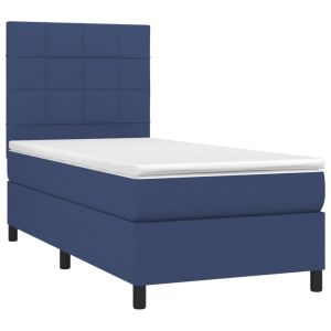 vidaXL cama box spring con colchón tela azul 100x200 cm