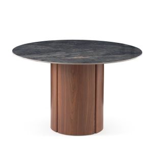 Mesa de jantar redonda de 120cm de diâmetro em mdf com acabam, 120x120x75cm