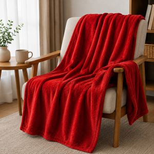 Manta plaid sedalina 240gr rojo 130x160cm donegal collections