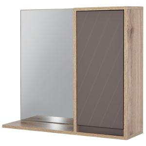 Armário de banheiro com espelho mdf, melamina de madeira cor de carvalho