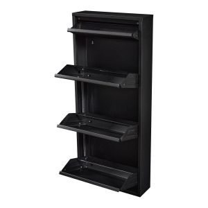 Sapateira hvidebæk 6 níveis em aglomerado/metal 116x73x30 cm preto/madeira