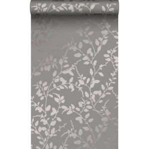 Origin papel de parede folhas taupe 53 cm x 10.05 m
