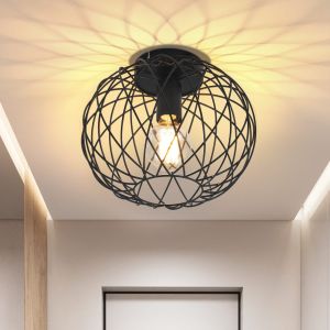 Nettlife luz de teto preta para sala de jantar candeeiro gaiola grade