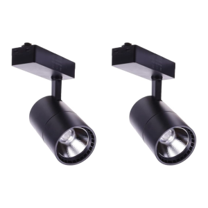 2x LED spotlight rail 40w, luz fria 6000k, 2700 lm, 220v monofásico, preto