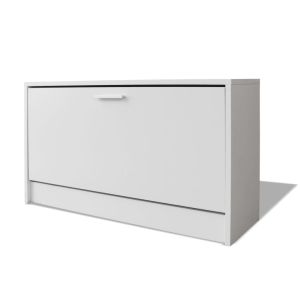 Mesa com gaveta e armário 100x40x73 cm branco