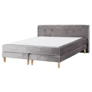 Cama continental veludo marquise 160 x 200 cm cinzento