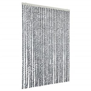 Cortina anti-insetos 118x220 cm chenille cinzento/preto/branco