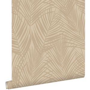 Estahome papel de parede folhas de palmeira bege 53 cm x 10.05 m