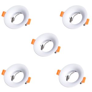 Pack 5 anel embutido basic ii redondo branco wonderlamp 1xgu10 ø85mm