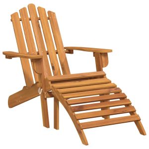 vidaXL silla de jardín adirondack con reposapiés madera acacia maciza