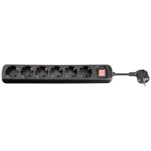 Tomada múltipla 6 vias - micro connect - preto - 5m - interruptor on/off -