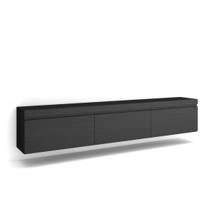 Móvel de tv, 240x35x45cm, preto, suspensos rf3596