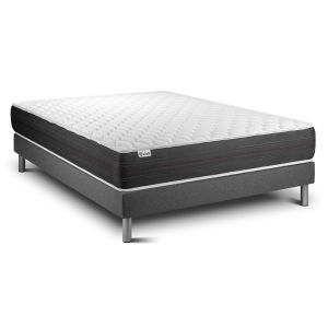 Conjunto de estrado gris + colchão vitalit vitalspring ( 180 x 220 cm - mol