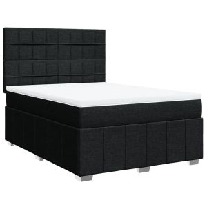 vidaXL cama box spring con colchón tela negro 140x190 cm