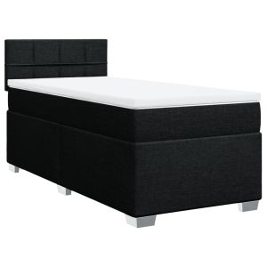 vidaXL cama box spring con colchón tela negro 100x200 cm