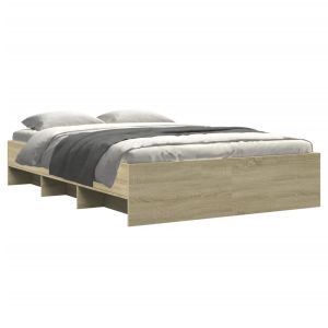 vidaXL estructura de cama sin colchón madera roble sonoma 140x190 cm