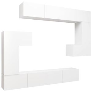 Conjunto de móveis para tv - helloshop26 - 8 peças - madeira de engenharia