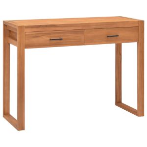 vidaXL escritorio con 2 cajones madera de teca 100x40x75 cm