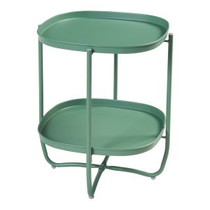 Mesa de jardim sandefjord com 2 tabuleiros em aço 57,5x46x46cm - verde