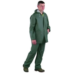 Conjunto jaqueta e calça com revestimento duplo em PVC verde txl - 50202