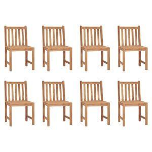 Cadeiras de jardim 8 pcs madeira de teca maciça