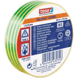 Fita isolante - tesa - 53988-00076-00 - borracha - amarela - verde