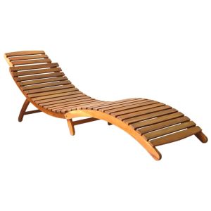 vidaXL | tumbona | marrón 55 x 184 x 64cm madera de acacia sólida