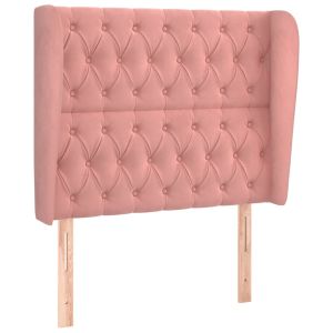 vidaXL cabecero con orejas de terciopelo rosa 93x23x118/128 cm
