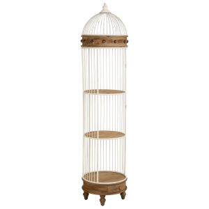 Estante de madeira e metal branca com 3 prateleiras 40x40x176h cm