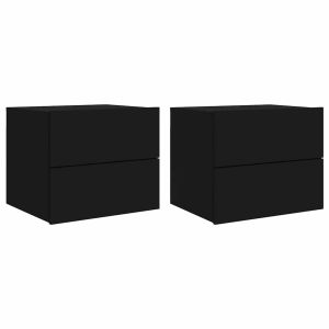 Casa lúmina - set  de 2 mesita de noche negro madeira  50 x 39 x 41 cm