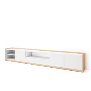 Móvel de tv, 310x37x50cm, branco e carvalho soft rf4334