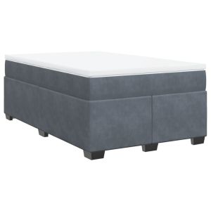 vidaXL cama box spring con colchón terciopelo gris oscuro 120x190 cm