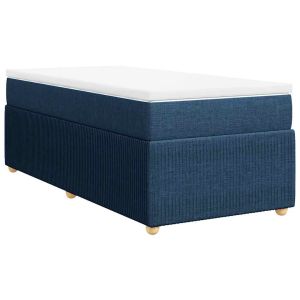 vidaXL cama box spring con colchón tela azul 100x200 cm