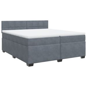 vidaXL cama box spring con colchón terciopelo gris oscuro 200x200 cm