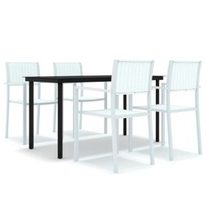 vidaXL juego de comedor de jardín de 5 piezas blanco