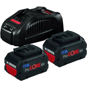 Pacote de 2 baterias 18v procore 5,5ah + carregador rápido - Bosch - 1600a0